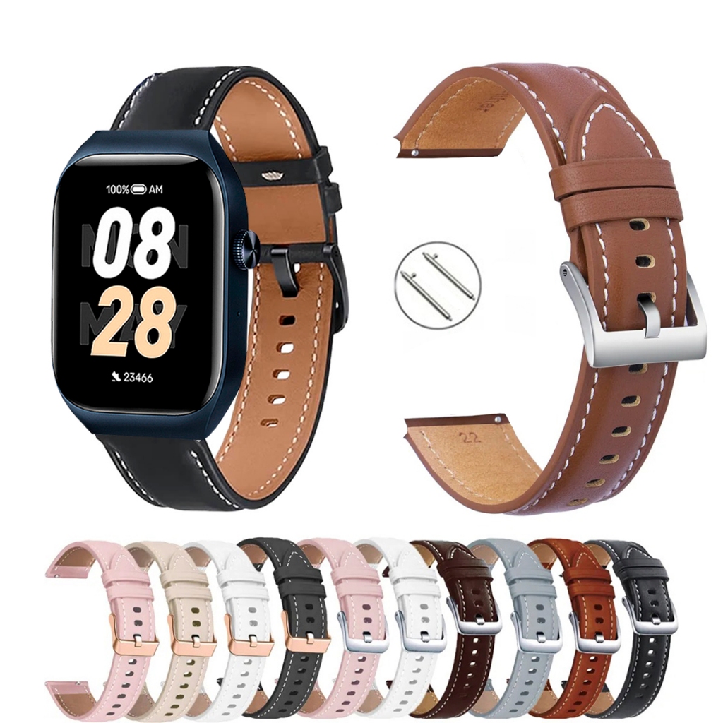 Pulseira 22mm de Couro para Smartwatch Xiaomi Mibro T2 de Engate Rapido