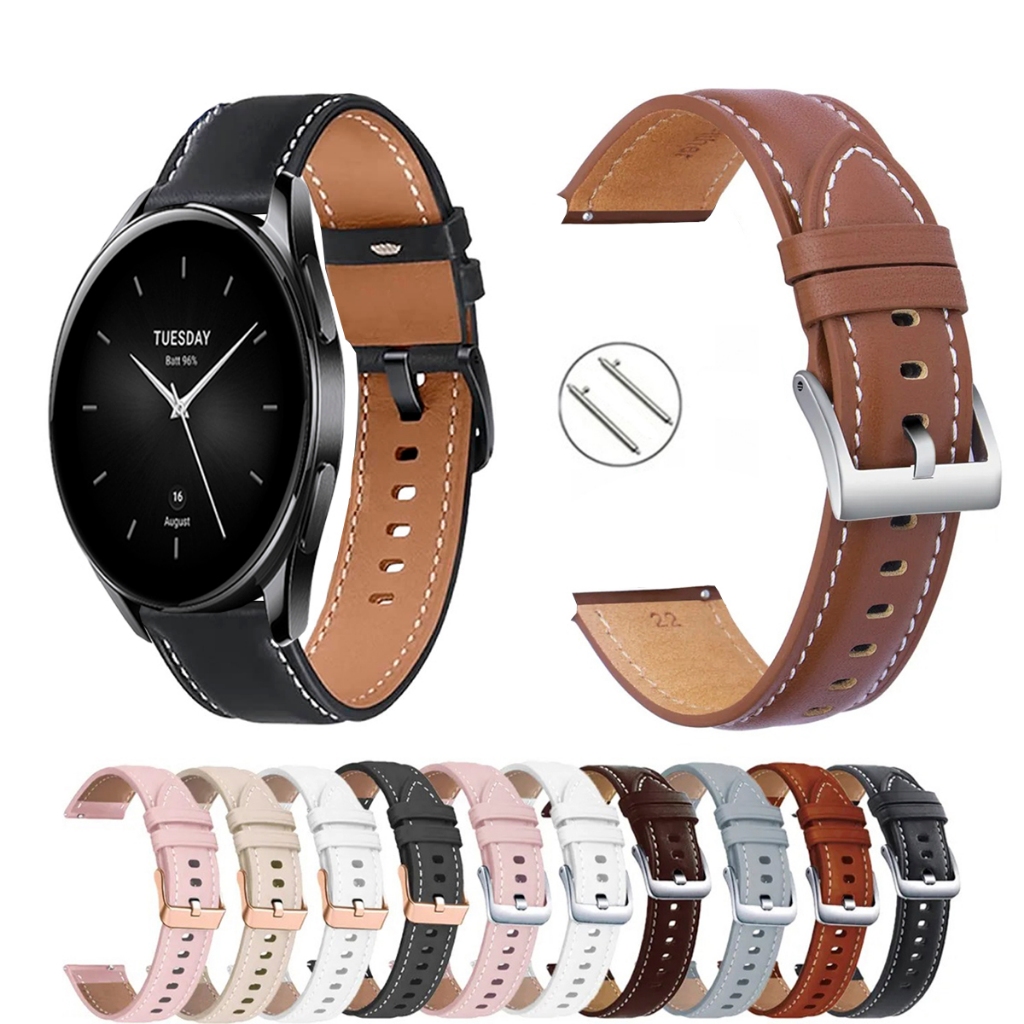 Pulseira 22mm de Couro para Smartwatch Xiaomi Watch S2 de Engate Rapido