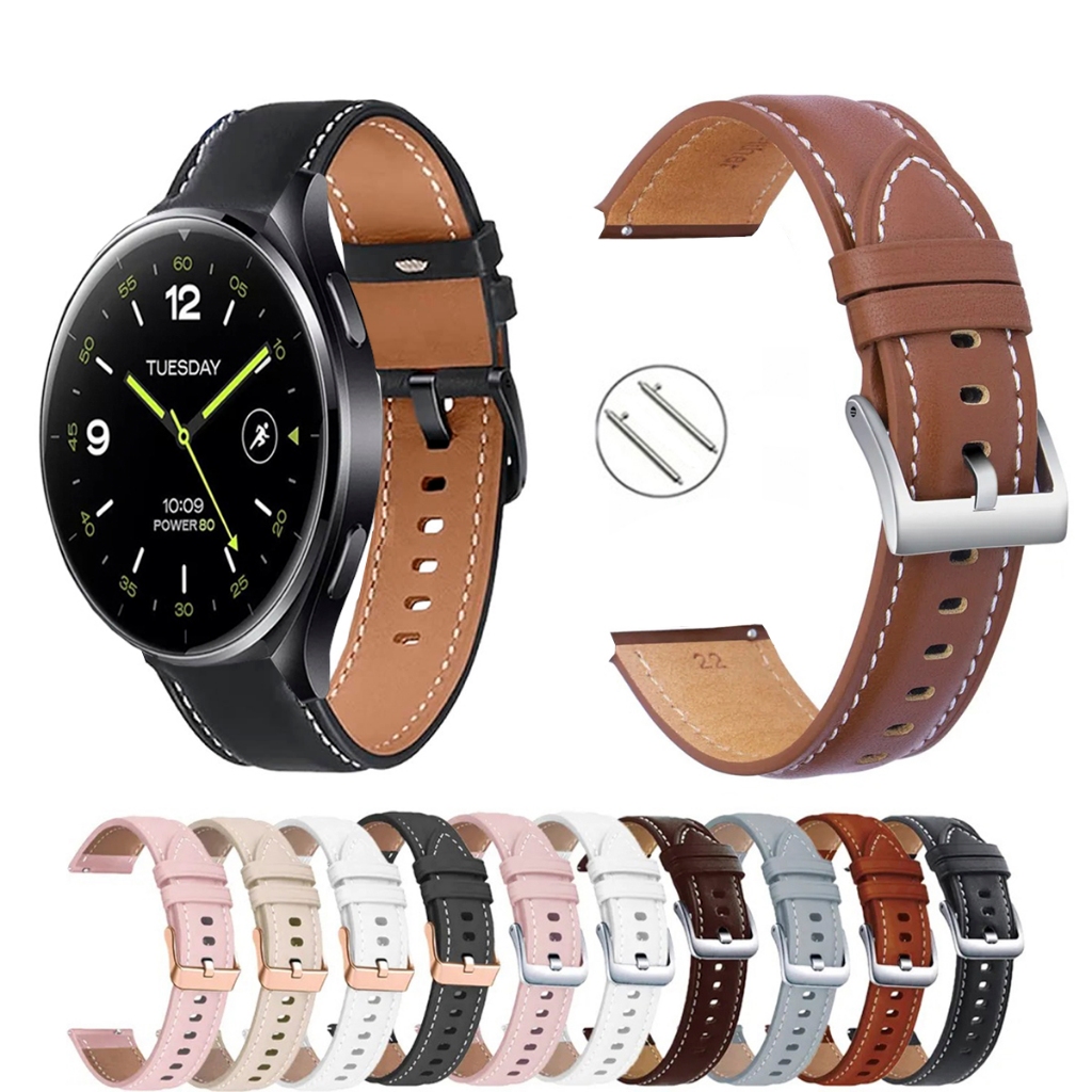 Pulseira 22mm de Couro para Smartwatch Xiaomi Watch 2 de Engate Rapido