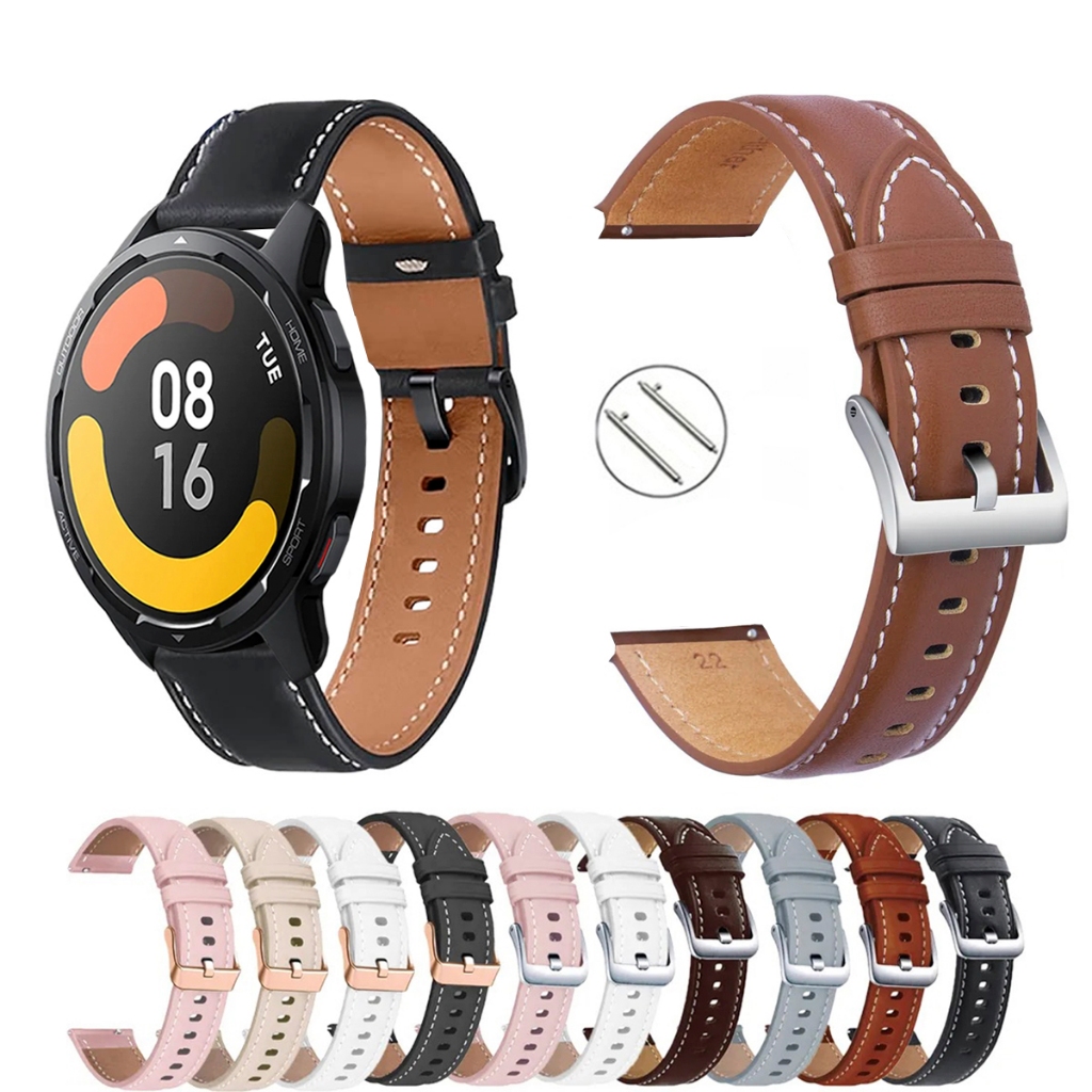 Pulseira 22mm de Couro para Xiaomi Watch S1 Active de Engate Rapido