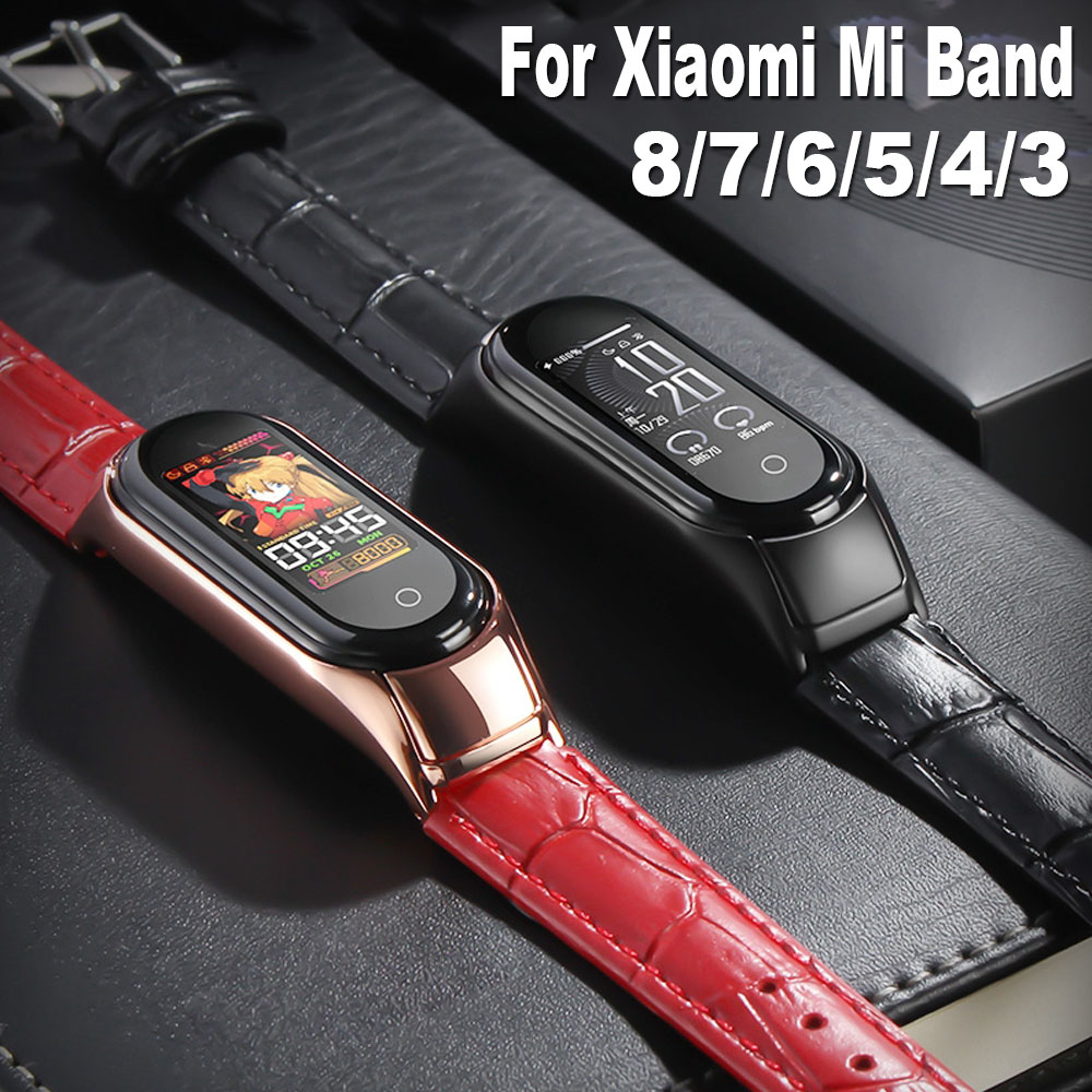 Acessórios De Substituição De Pulseira De Couro Para Xiaomi Smart Band 10 9 8 7 / Mi Band 6 5 4 3