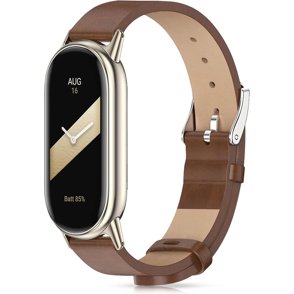 MIJOBS Pulseira De Couro Compatível Com Xiaomi Mi Band 10 9 8 Substituição Miband 8 Relógio Substituível Smart Para