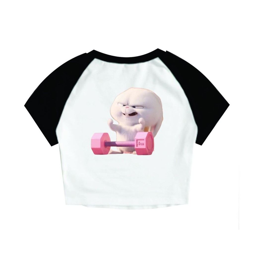Cropped Raglan Feminino Tumblr blogueira coelho academia petz feminina curta