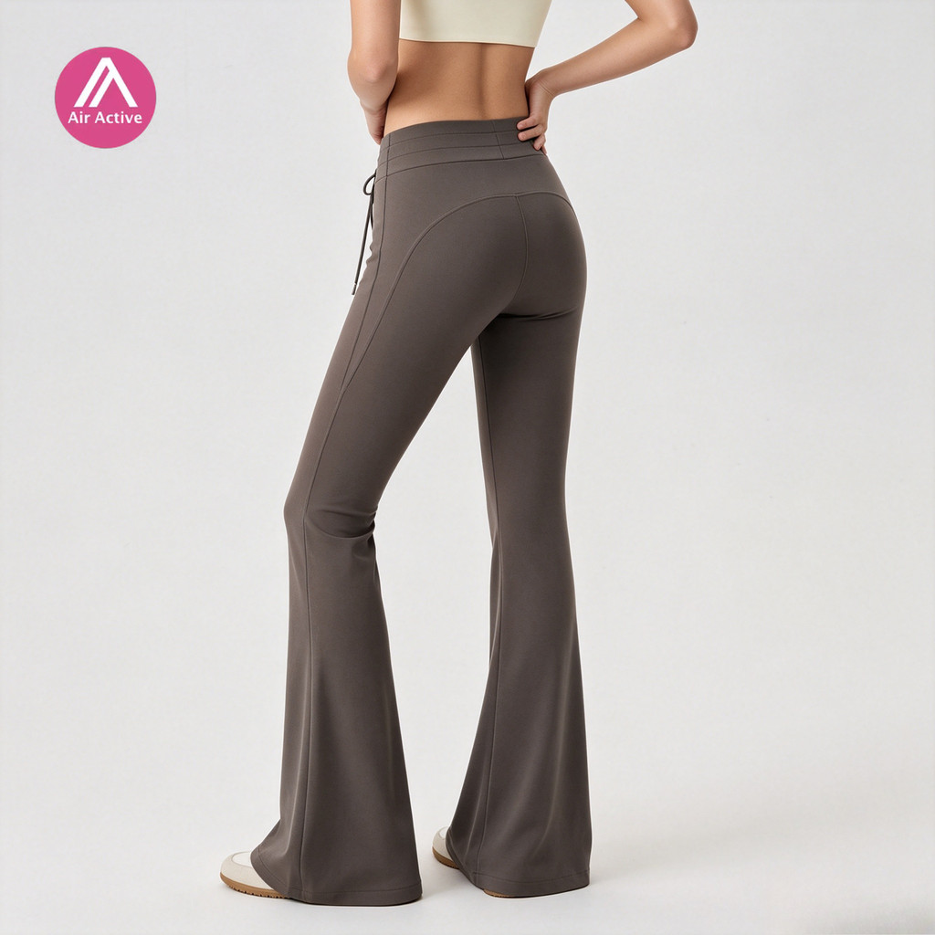 AirActive Flare Leggings Bootcut Lã Térmica Controle De Barriga Cintura Alta Cordão Emagrecimento Yoga Pilates Ginásio