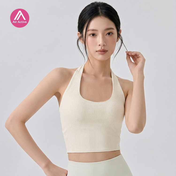 Top Esportivo Acolchoado AirActive Antiderrapante Com Gola Halter Yoga Pilates Academia