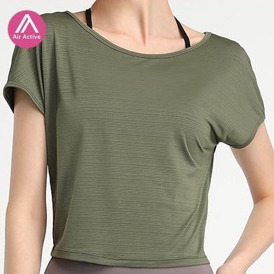 AirActive Yoga Top Moda Manga Curta Esportivo Camiseta Casual De Secagem Rápida