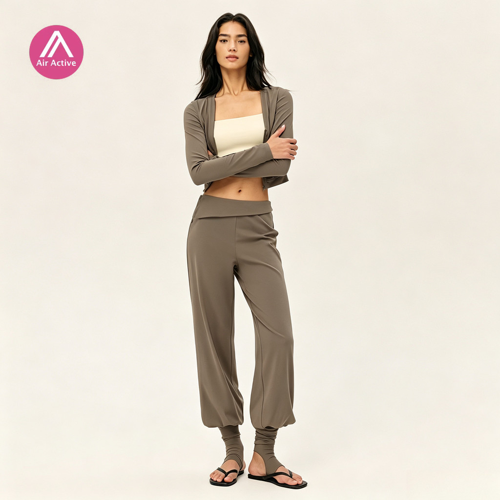 Conjunto Esportivo AirActive Feminino Estilo Preguiçoso Premium Slim Fit Todos Os Jogos Relaxar Ioga Pilates Academia