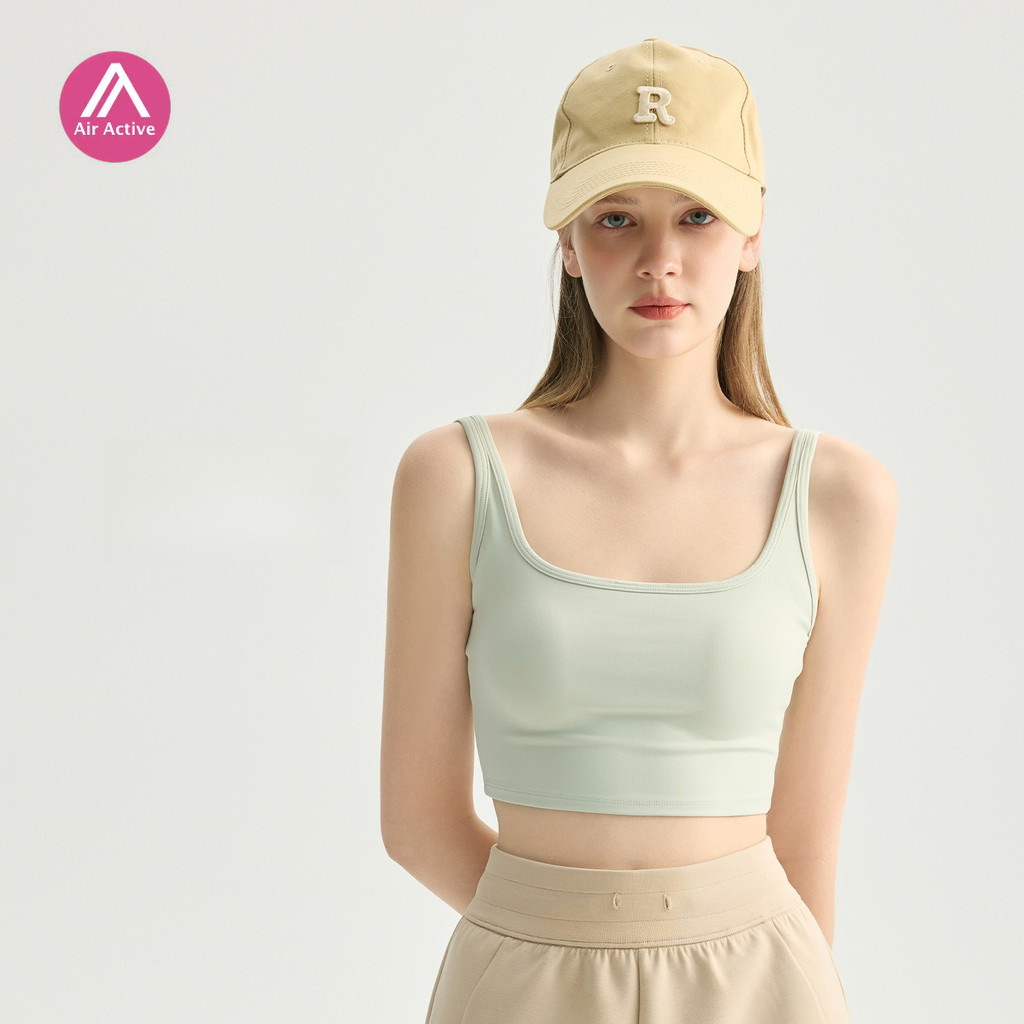 Sutiã Esportivo AirActive Para Mulheres , Gola Quadrada , Racerback , Respirável , Leve , Almofadas Embutidas , Copo Fix