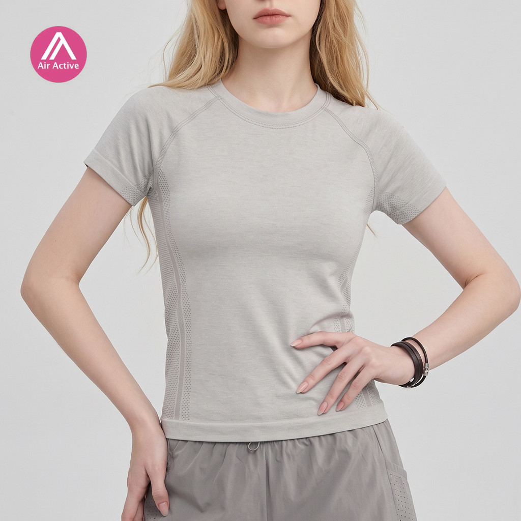 AirActive Sports Top Camiseta Atlética Sem Costura Respirável De Secagem Rápida Yoga Gym Running