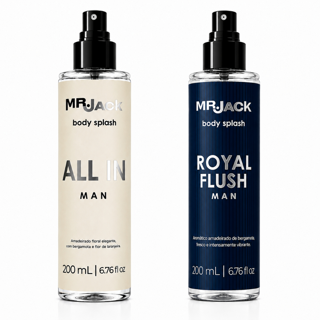 Kit 2 Body Splash Masculino Royal Flush e All In 200ml - Perfume Amadeirado