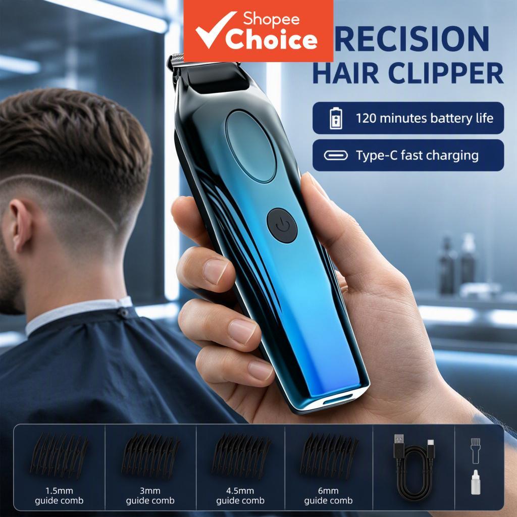 Novo Gradiente Azul Profissional Display Digital Aparelho de Cabelo Masculino Auto-Corte Elétrico Salão de Cabeleireiro