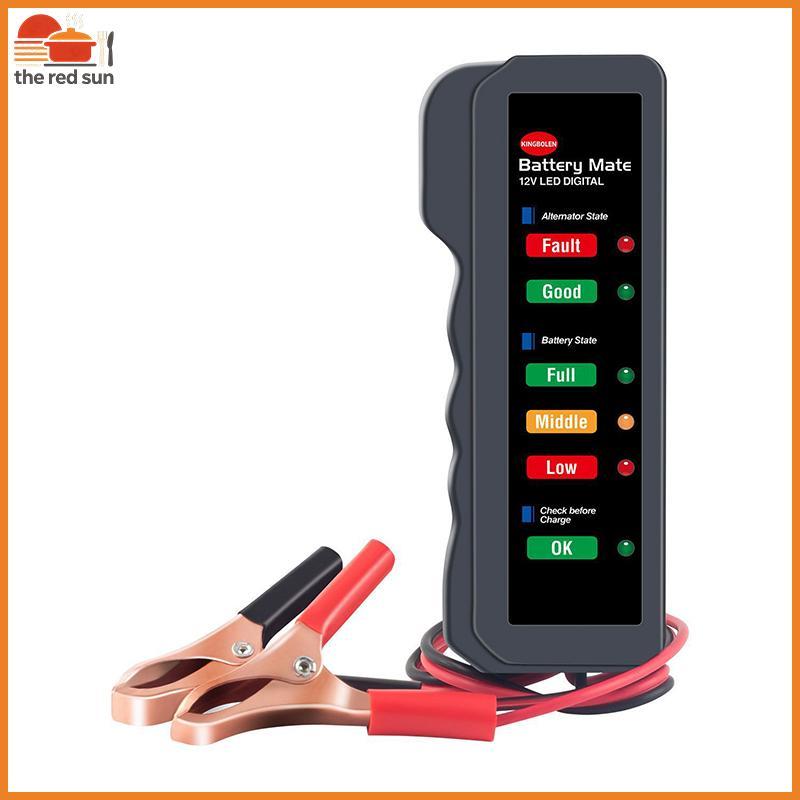 TSBR 12V Testador De Bateria Automática Monitor Digital Dispositivo De Teste De Veículo Portátil 6 Display LED Para Auto