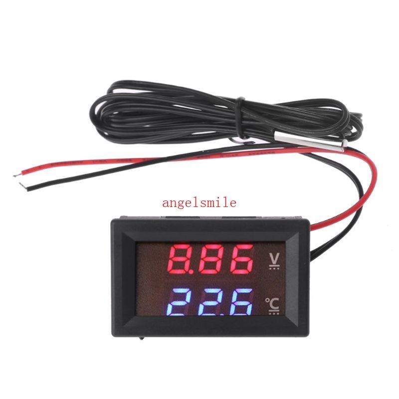 Display Digital Voltímetro Medidor Temperatura Tensão Usado Para Carro Auto