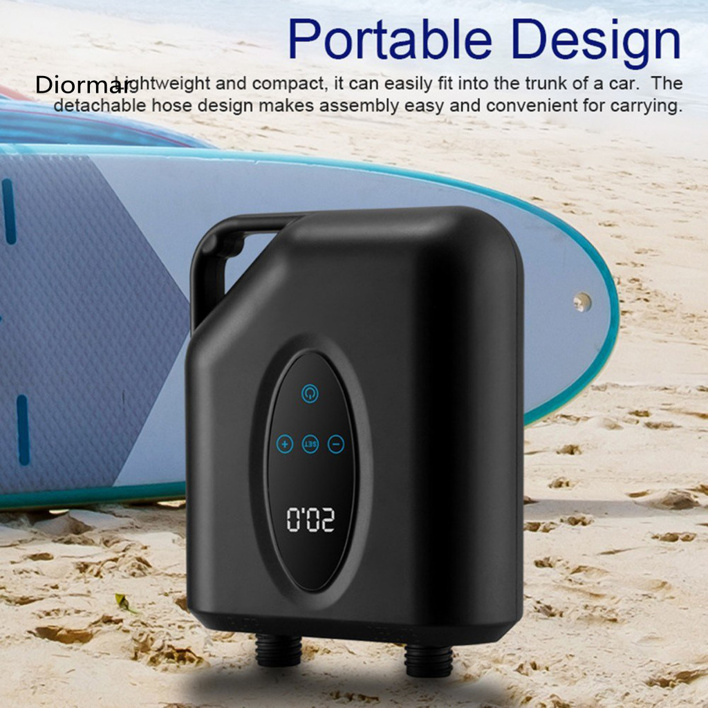 Portable Paddle Board Pump Electric 20psi with 6 Nozzles Digital Display Auto-off Deflation for Sup Stand-up Boards Boat