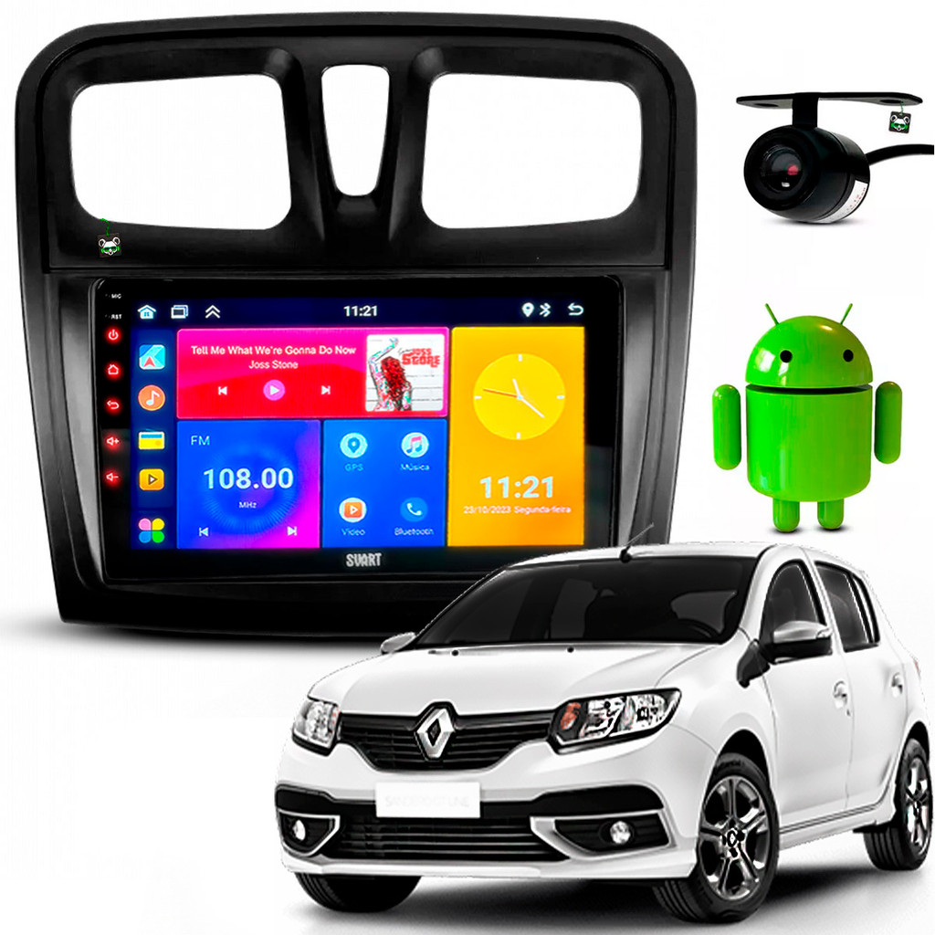 Kit Multimidia Android 9 Pol Sandero 2015 2016 2017 2018