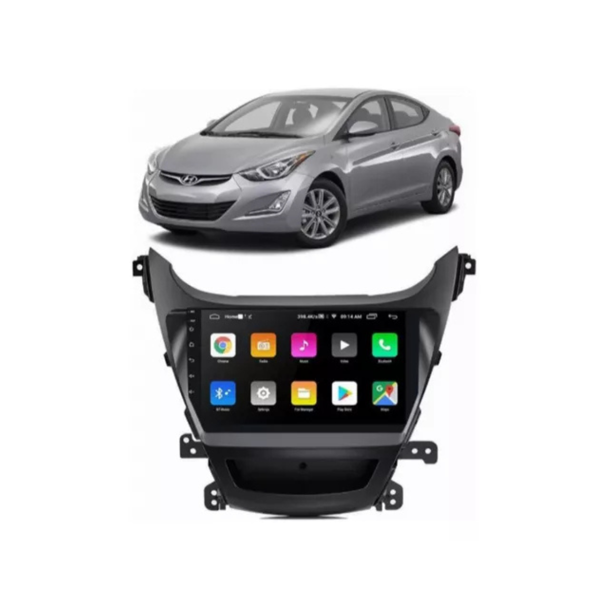 Central Multimídia Android Hyundai Elantra 2014-2016 9pol