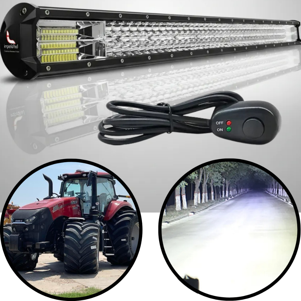 Barra De Led Automotiva 432w 80cm Off Road 12v 24v + chicote completo