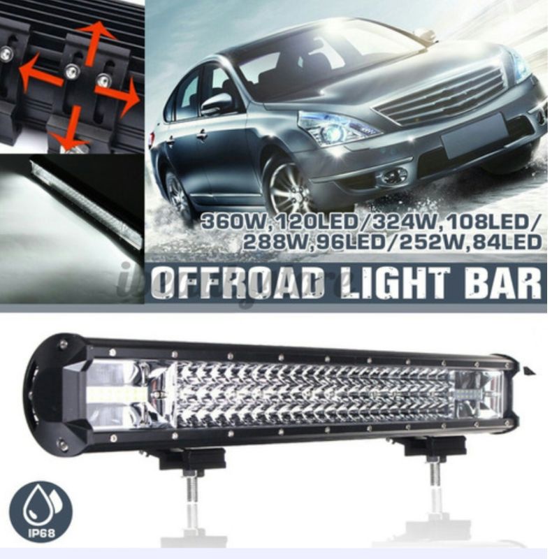 Barra Led Farol Milha 390w 360 graus Foco Duplo Off Road Carros Jeeps Caminhonete
