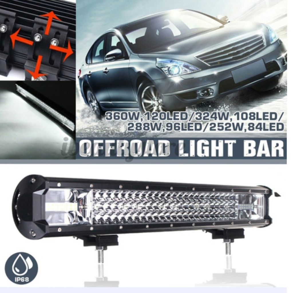 Farol Barra Led Cree Grande Off Road 7D Jeep Camionete Trolher