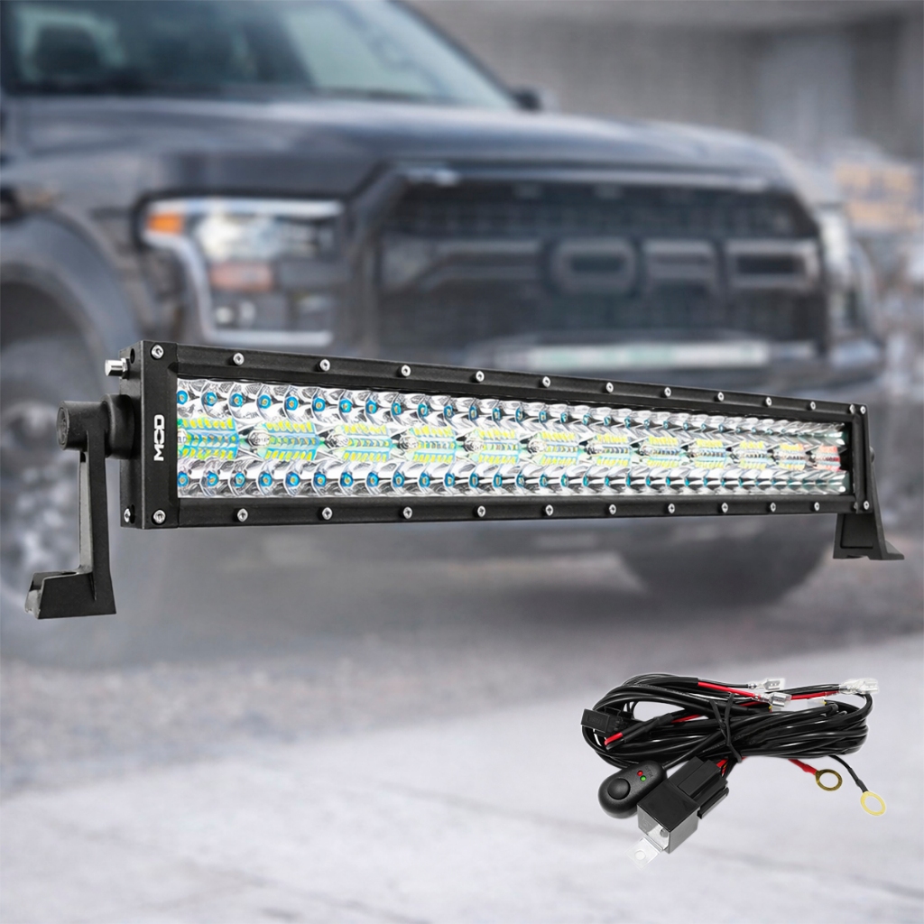 Barra de LED Curva 390W Farol de Milha Auxiliar Off Road 56cm Farol Auxiliar Barra LED