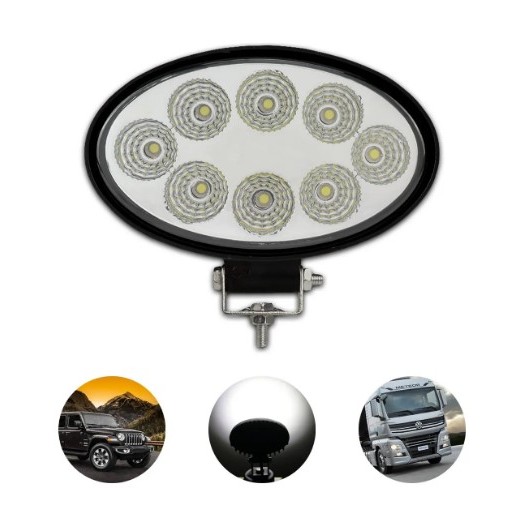Farol de Milha Led 24w Briwax Oval Trator/Caminhão/Colheitadeira/Off-Road - FK-Y0624.