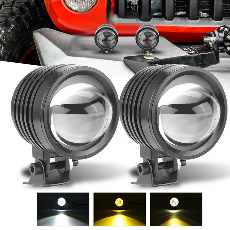 Luz De Trabalho LED De 3 Polegadas 20W-Branca/Amarela Para Motocicletas , Carros E Veículos Off-Road-Ponto/Neblina Unive
