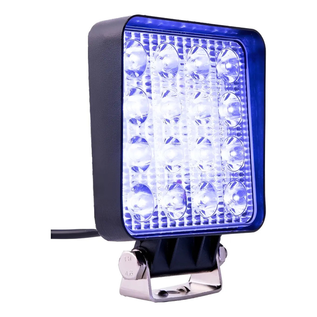 Farol 16 Leds Azul 48w Pulverizador Caminhão Off Road