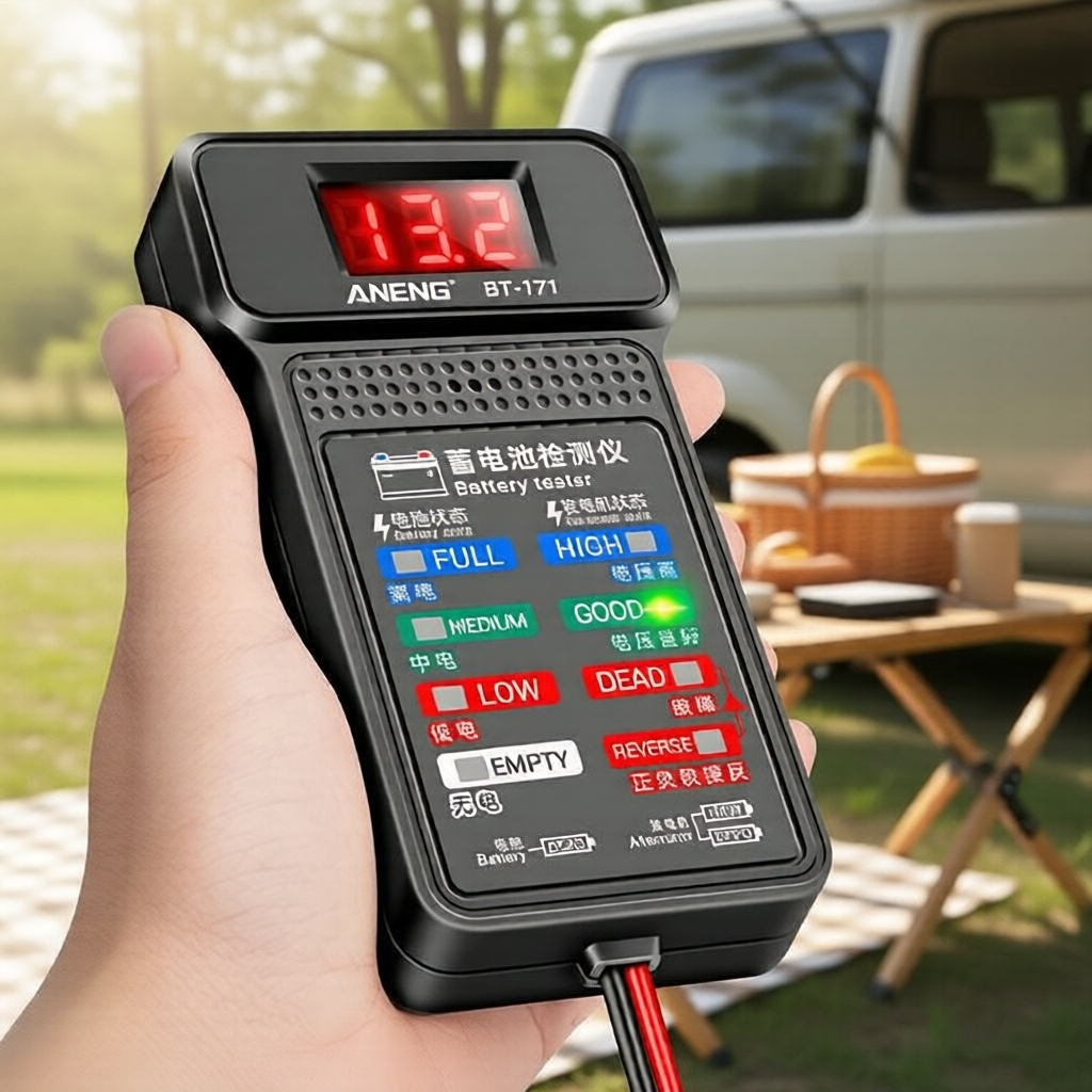 Indicador Digital de Bateria ANENG BT-171 LED 12V – Testador para Manutenção de Carros e Motos – 1 Unidade