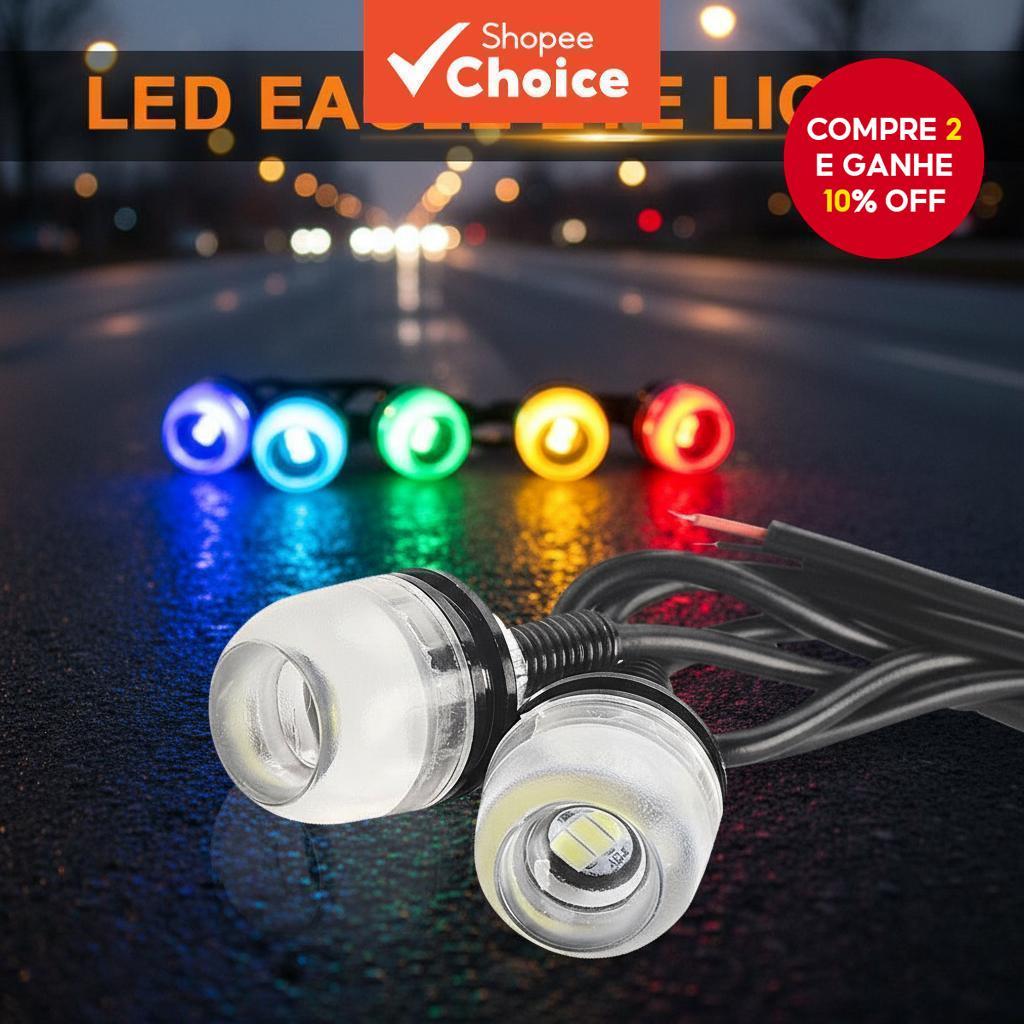 12V 18mm À Prova D'água Farol de Olho de Águia LED DRL Luz de Sinalização para Carro e Motocicleta