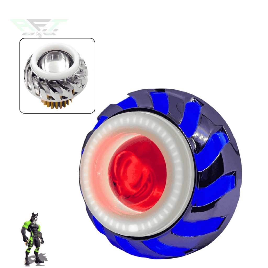 Farol Olho de anjo 2 Aneis Luz Alta Baixa Strobo LED AZUL  BRANCO E VERMELHO Carros Motos