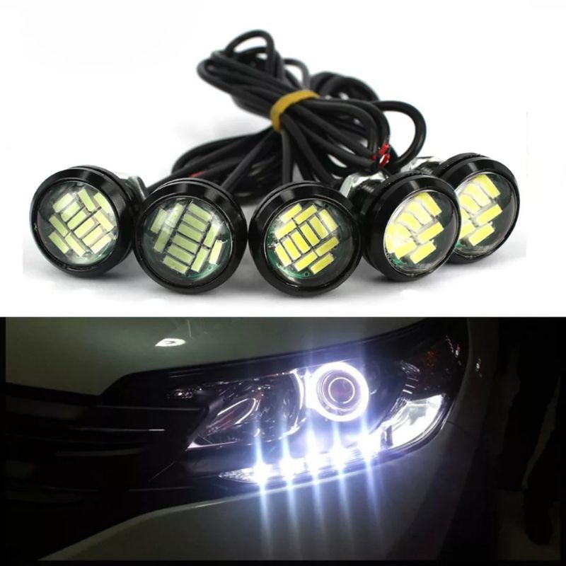 Farol Drl Led Branco/Laranja Ambar 4 Peças Tuning Diurna Carros e Motos