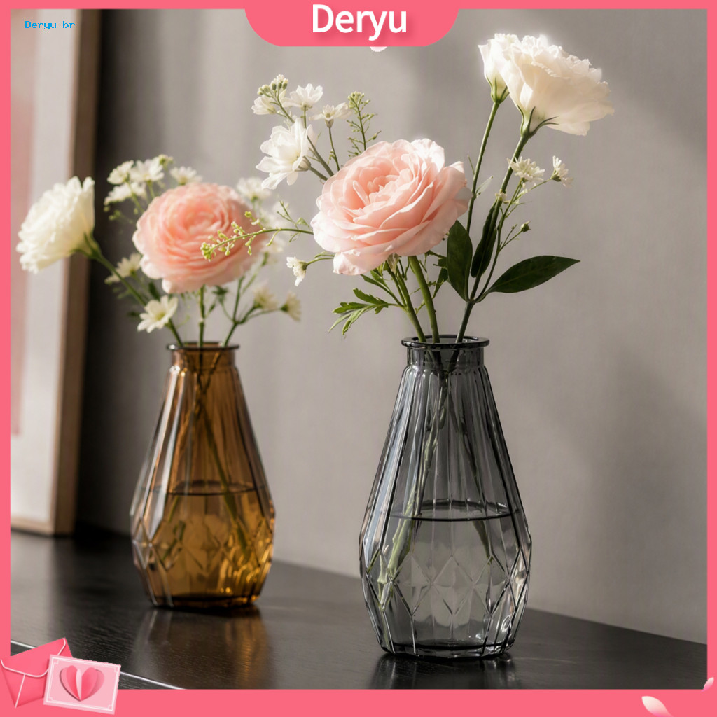 Plastic Flower Vase Arrangement Container Modern Transparent Glass – Thickened Decorative Floral Holder for Fresh Drie