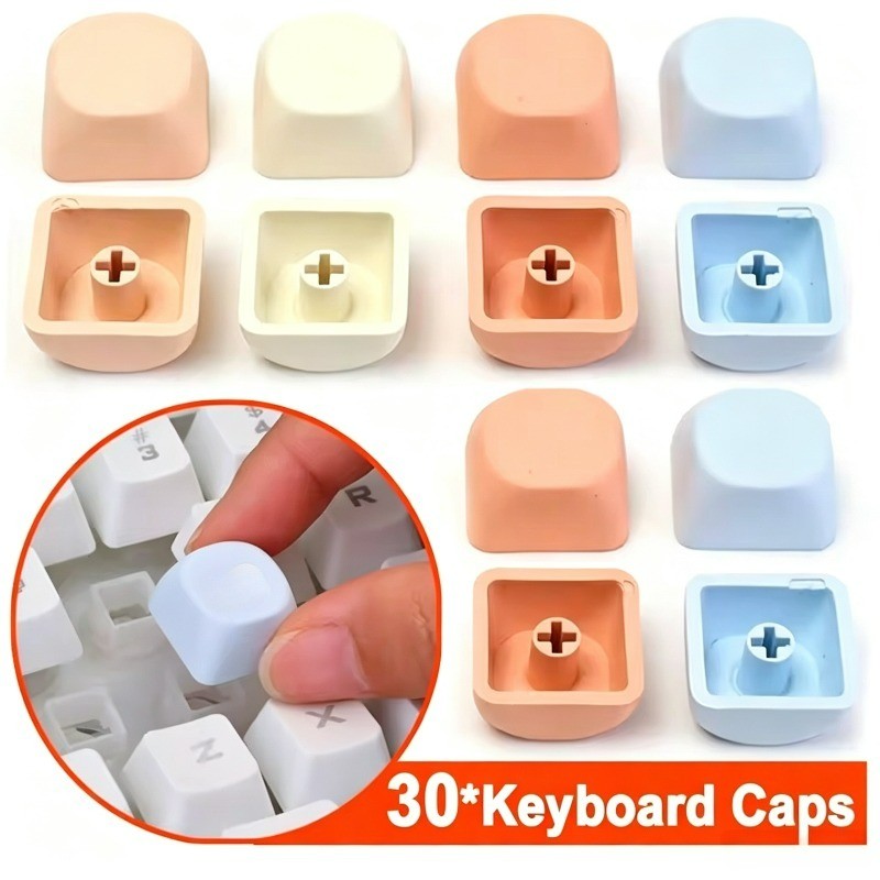 Tampas Multicoloridas Para Teclas De Computador-Tampa Do Botão Teclado Mecânico-Keycap PBT Em Branco Mudo Universal Eixo