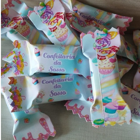 50 balas personalizadas para festa infantil Lembrancinhas - Confeitaria candy