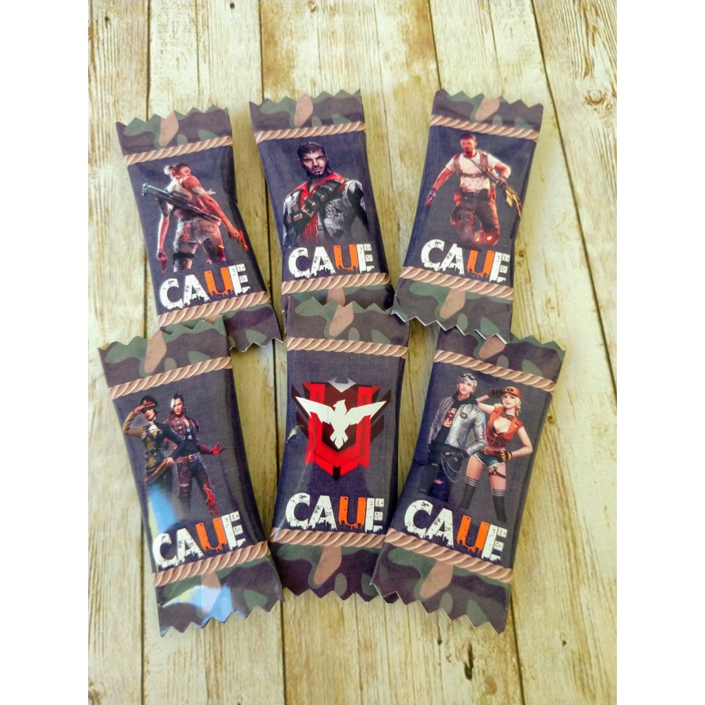 50 balas personalizadas para festa infantil Lembrancinhas Free Fire