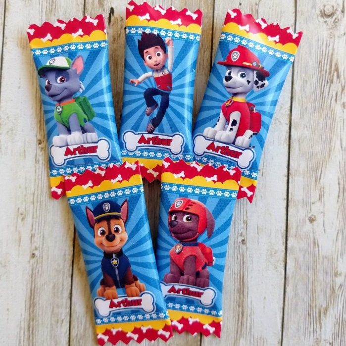 50 balas personalizadas para festa infantil Lembrancinhas Patrulha canina