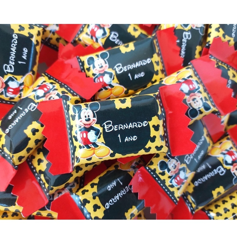 50 Bala personalizada para festa infantil Lembrancinha (todos os temas) Mickey