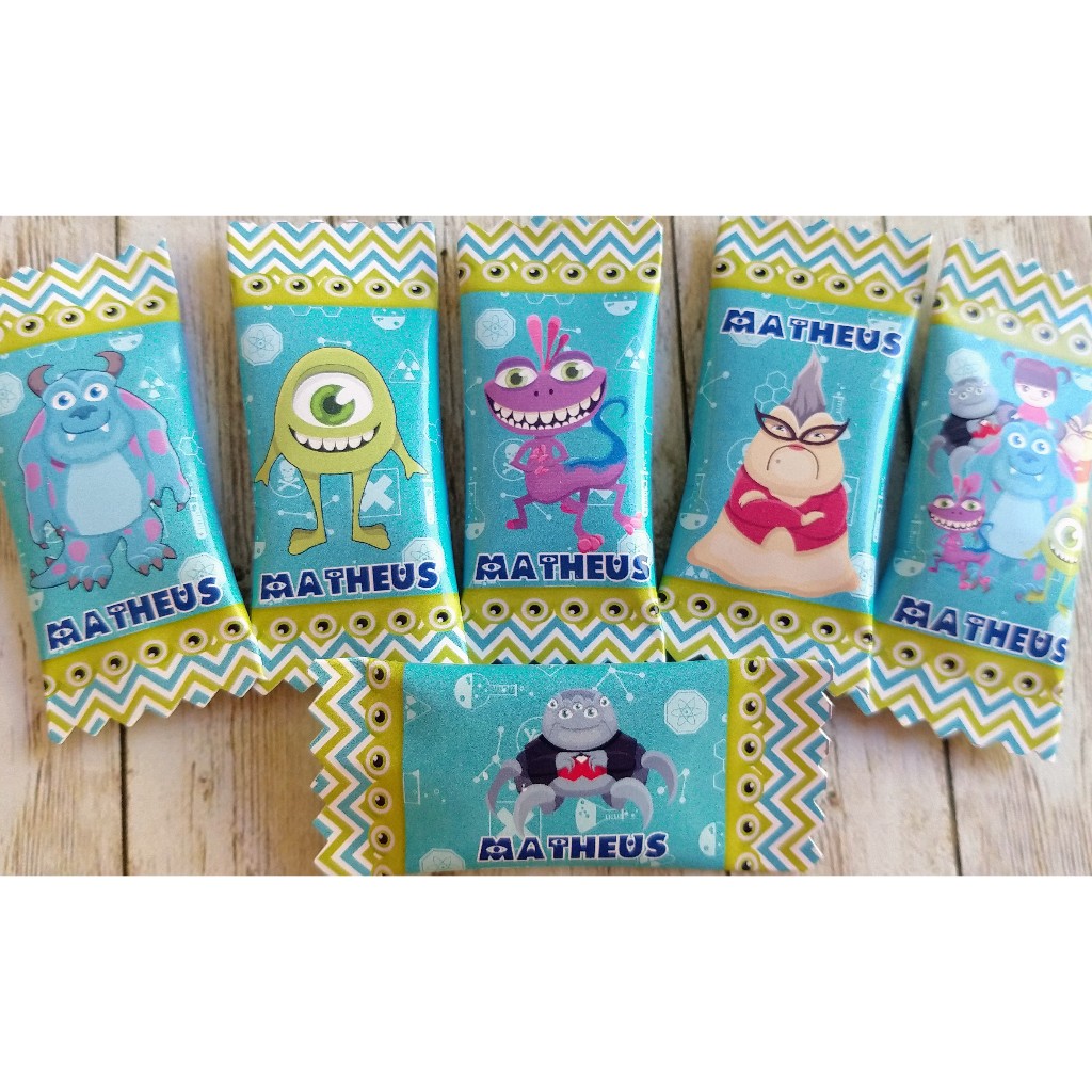 50 balas personalizadas para festa infantil Lembrancinhas Monstros S.A