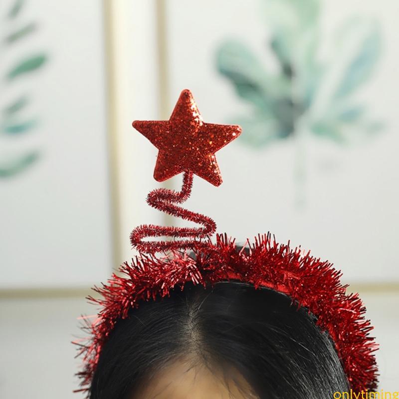 onlytiming Lantejoulas Natal Enfeites Forma Estrela Argola Cabelo Bonito Lavagem Rosto Suporte Festa Traje H