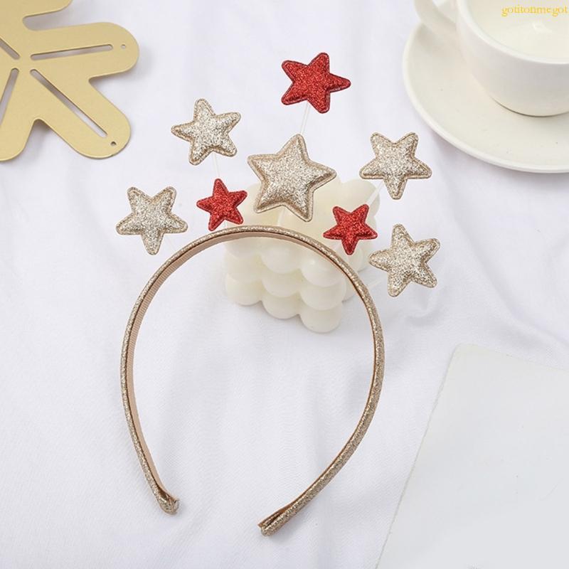 gotitonmegot Lantejoulas De Natal Em Forma De Estrela De Cinco Pontas Argola De Cabelo Bonito Lavagem Rosto Suporte Fest
