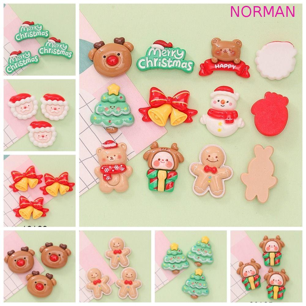 NORMAN 10 Peças Acessório De Decoração De Resina De Papai Noel , Cabochões Com Parte Traseira Plana , Álbum De Recortes