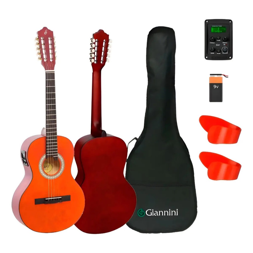 VIOLA GIANNINI CLÁSSICA ELÉTRICA VS-14 EQ NATURAL C/ CAPA E DEDEIRA