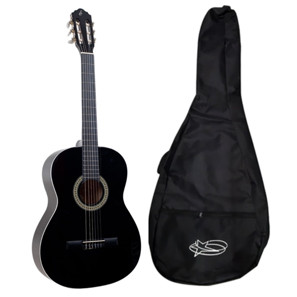 KIT VIOLÃO CLÁSSICO GIANNINI N14 ESTUDO NYLON PRETO COM CAPA
