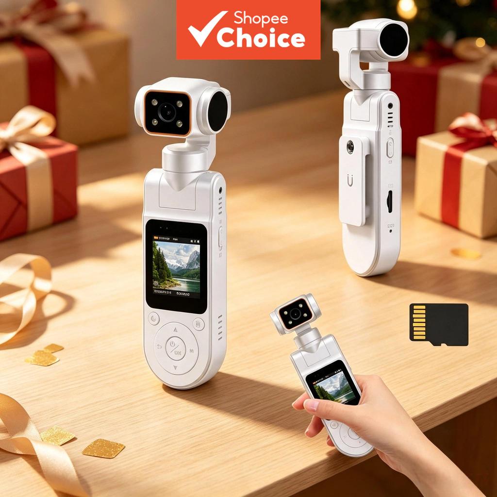 Câmera Gimbal de Bolso 1080P Gravador de Vídeo Full HD Zoom Digital de Fotos 1M 2M 3M Dispositivo de Vlog de Viagem
