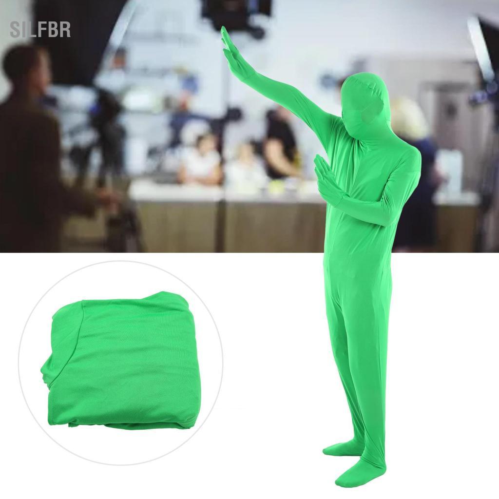 Silfbr Xixian Green Chromakey Body para fotografia Stretch Full Body Suit com zíper traseiro Edição de vídeo Adereços