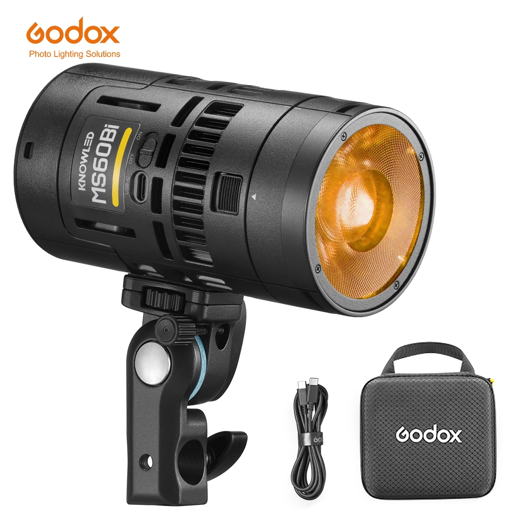 Godox MS60BI/R RS60BI 60W Full/Bi Color LED Light 1800K-10000K , 14 Efeitos De Iluminação , Gravação De Vídeo , Transmis