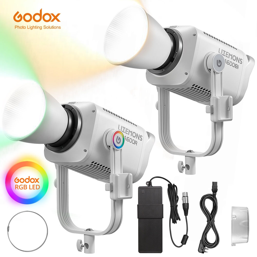 Godox LA600R LA600BI 600W 1800K-10000K RGB Full-color LED COB Video Light Bowens Mount Para Transmissão Ao Vivo , Vídeo