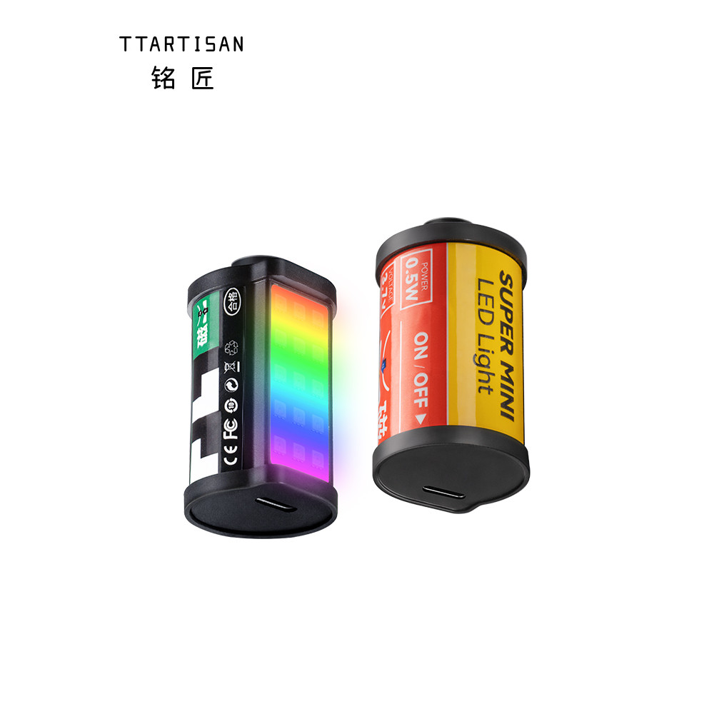 TTArtisan Mingjiang Luz de preenchimento magnética óptica Temperatura de três cores Mini Full Color RGB Pequeno filme po
