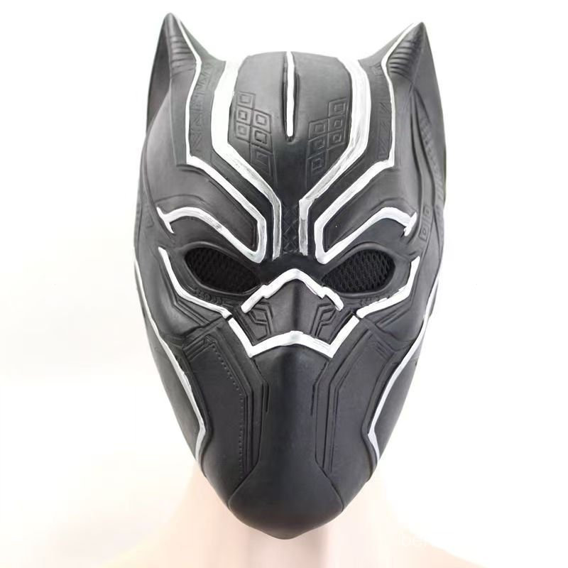 Pantera Negra ‌             Máscara de látex do T'Challa para homens e meninos, ideal para cosplay, festas de Halloween