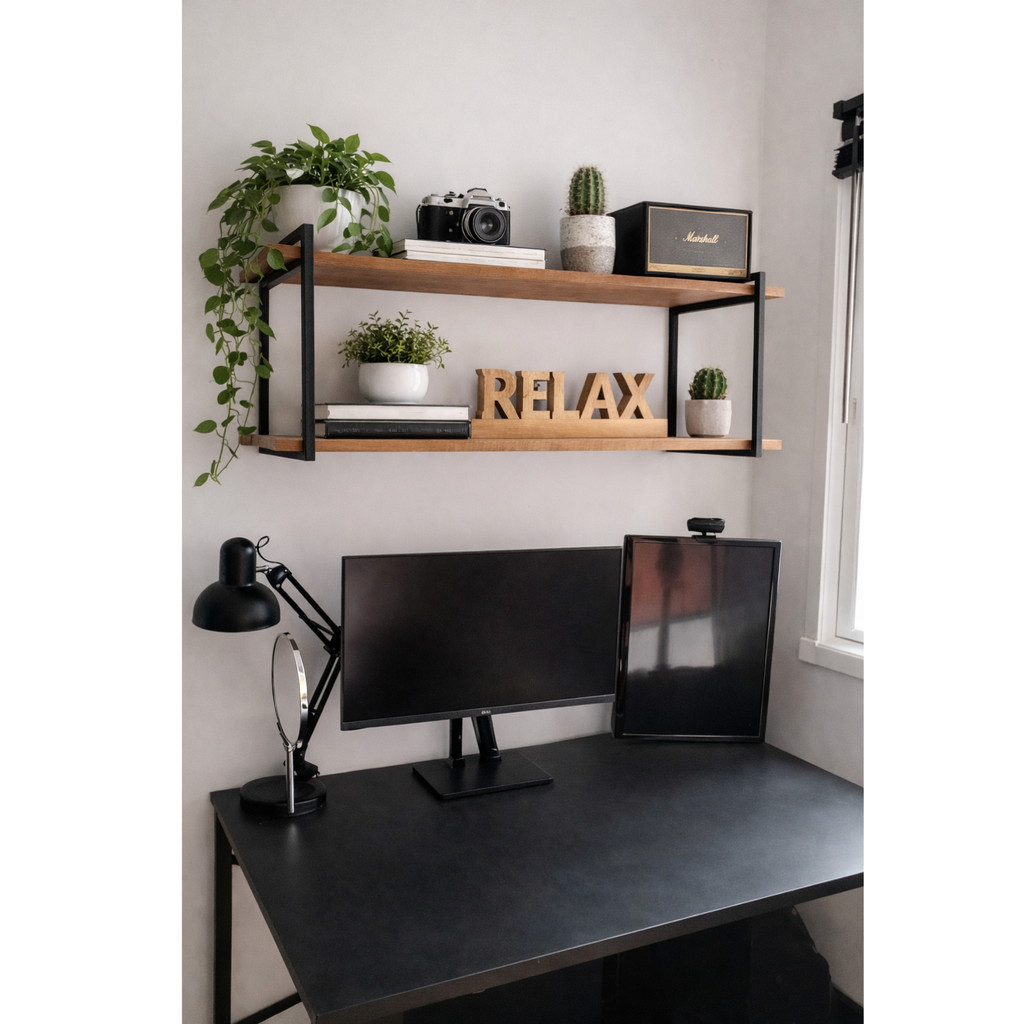 Kit 2 Suportes Prateleira Estilo Industrial Decor 42cmx34cm Nicho Decoração Chique